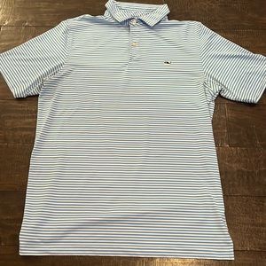 Vineyard vines performance men’s striped polo shirt blue and white